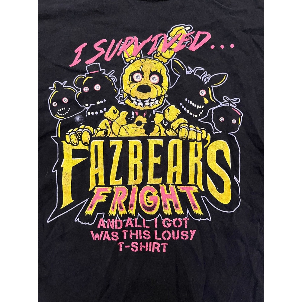 Gildan Five Nights At Freddys T-Shirt Mens XL Black Good Fazbears Fright FNAF